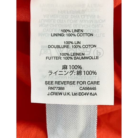 J Crew Womens 100% Linen Ruffle Mini Skirt 2 Orange Preppy Feminine A Line - Picture 8 of 10